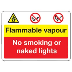 Flammable Vapour No Smoking Or Naked Lights Sign Directa UK Ltd