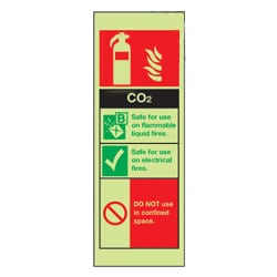 CO2 Fire Extinguisher Sign (Photoluminescent) - Directa UK Ltd