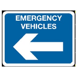 Emergency Vehicle Arrow Left Sign - Directa UK Ltd