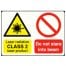 Laser radiation CLASS 2 laser product etc sign