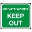 Private Woods Keep Out Sign